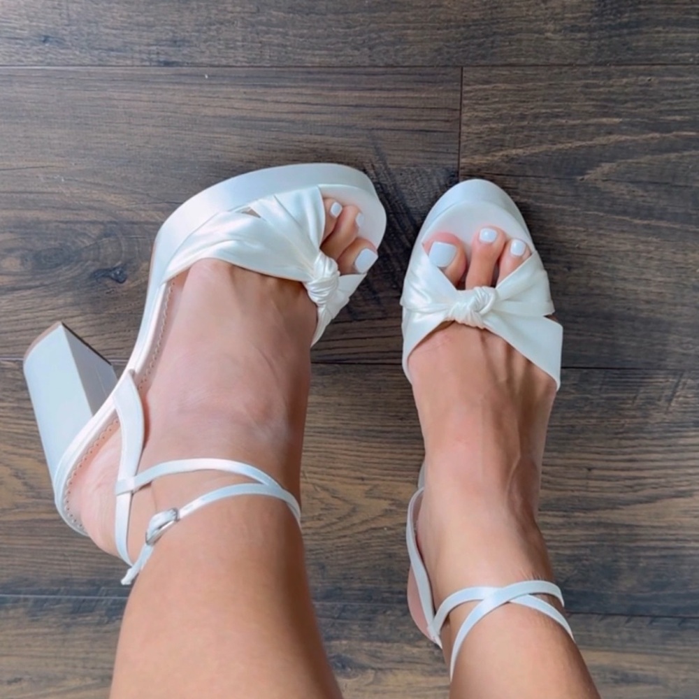 La Belle Cream Platform Sandals